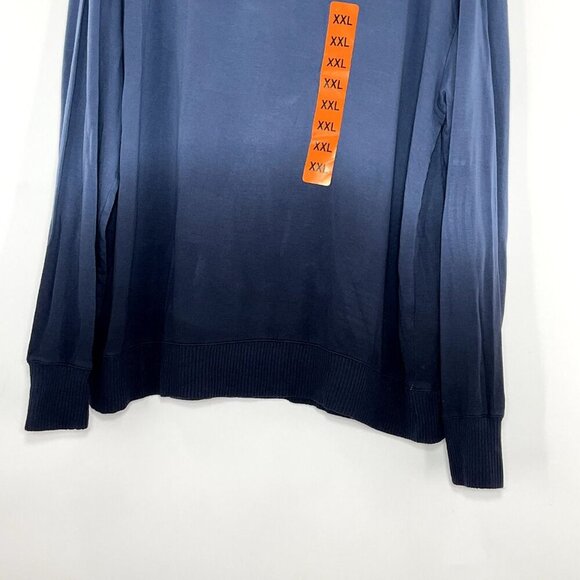 Splendid Top Women XXL Ombre Blue Long Sleeve Stretch Knit Round Neck NEW - Picture 5 of 10